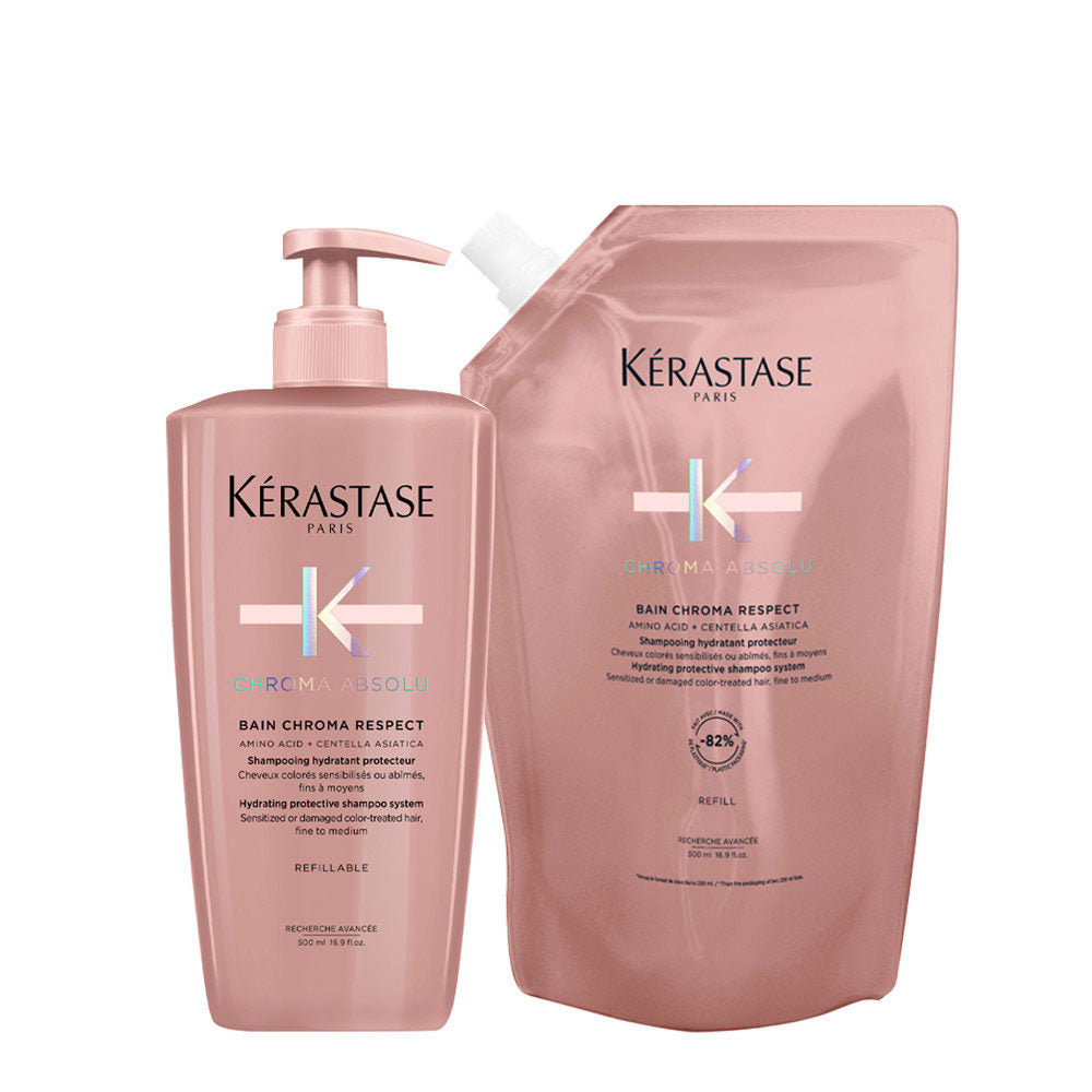 Kerastase Chroma Absolu Bain Chroma Respect 500ml Shampoo + Refill
