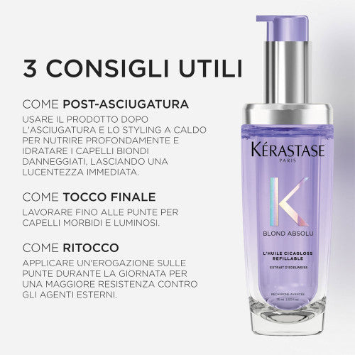 Kerastase Blond Absolu L'Huile Cicagloss Refill 75ml Olio per Capelli Biondi