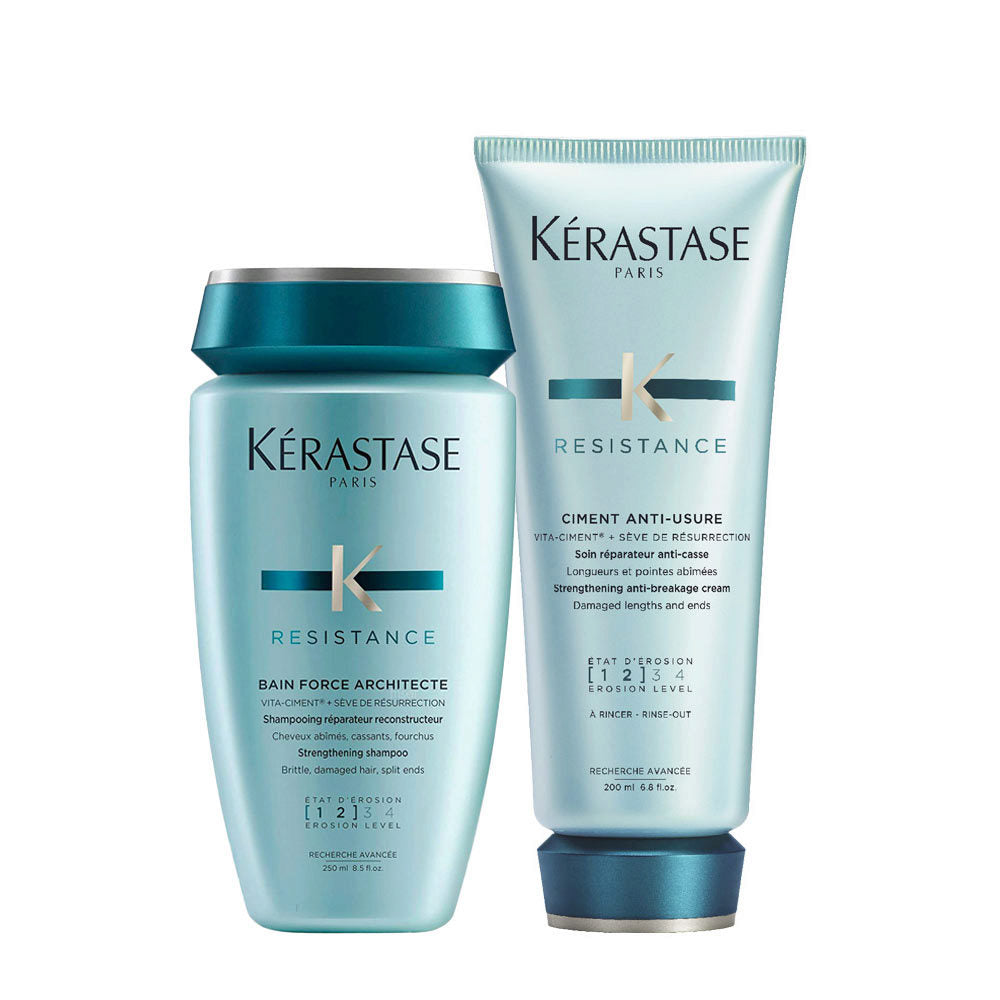 Kerastase Résistance Kit: Shampoo & Balsamo Rinforzanti per Capelli Deboli