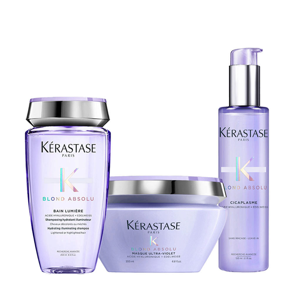 Kerastase Blond Absolu Kit: Shampoo, Maschera e Siero per Capelli Biondi