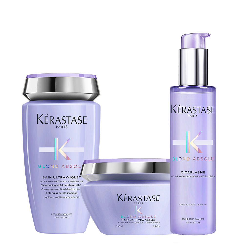 Kit Kerastase Blond Absolu: Shampoo, Maschera & Siero per Capelli Biondi