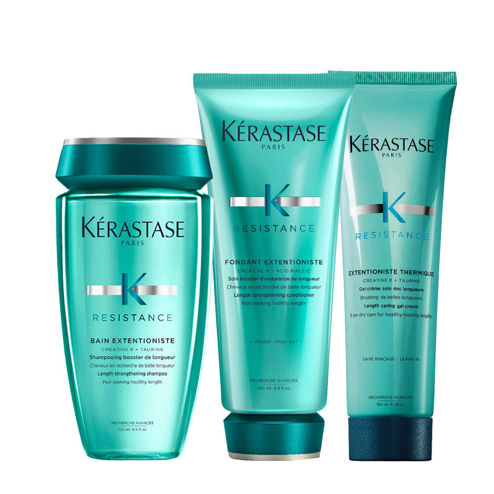Kerastase Extentioniste Kit: Shampoo, Balsamo, Termoprotettore per Capelli Lunghi