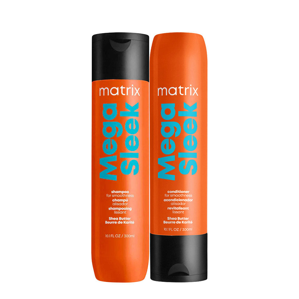 Matrix Mega Sleek Shampoo e Balsamo Anti-Crespo, Idratazione e Lisci