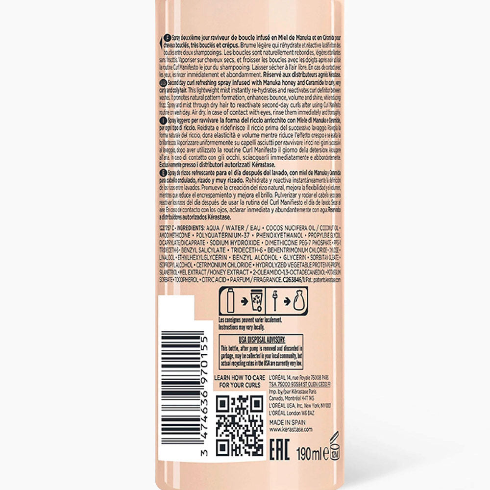 Kerastase Curl Manifesto Refresh Absolu Spray Definizione Ricci 190ml