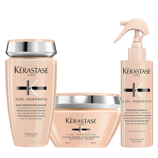 Kerastase Curl Manifesto Kit: Shampoo, Maschera e Spray per Capelli Ricci