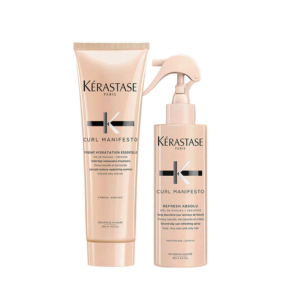 Kerastase Curl Manifesto Kit: Spray Ravvivante e Balsamo Idratante per Ricci