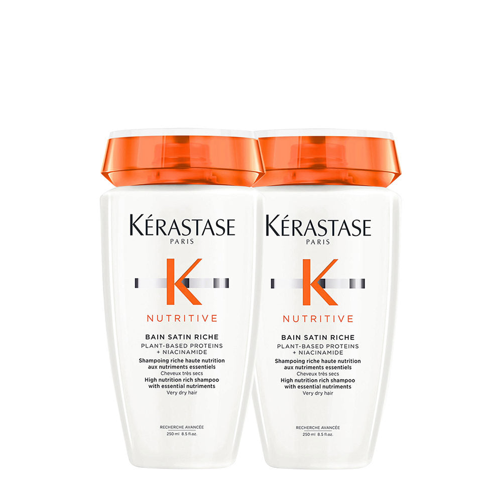 Kerastase Nutritive Bain Satin Riche Shampoo 250ml X2 - Capelli Secchi
