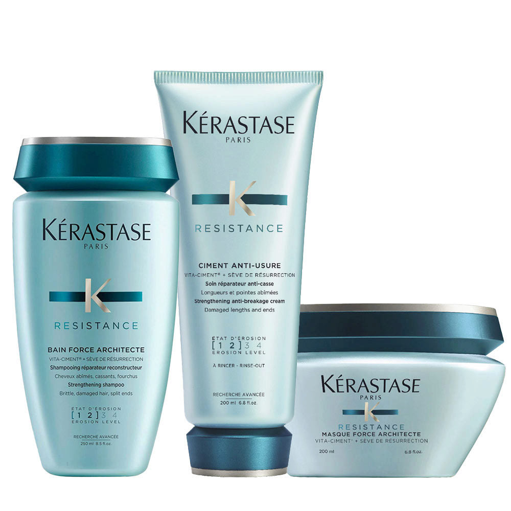 Kerastase Résistance Force Architecte Shampoo, Cemento Anti-Usura, Maschera