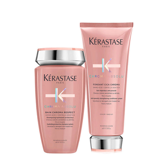 Kérastase Chroma Absolu: Shampoo Rispetto + Balsamo Cica per Capelli Fini