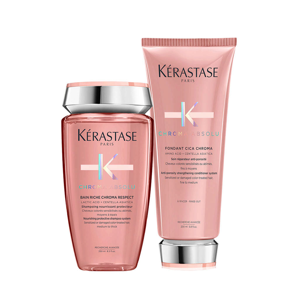 Kerastase Chroma Absolu: Shampoo Ricco e Balsamo Cica per Capelli Spessi