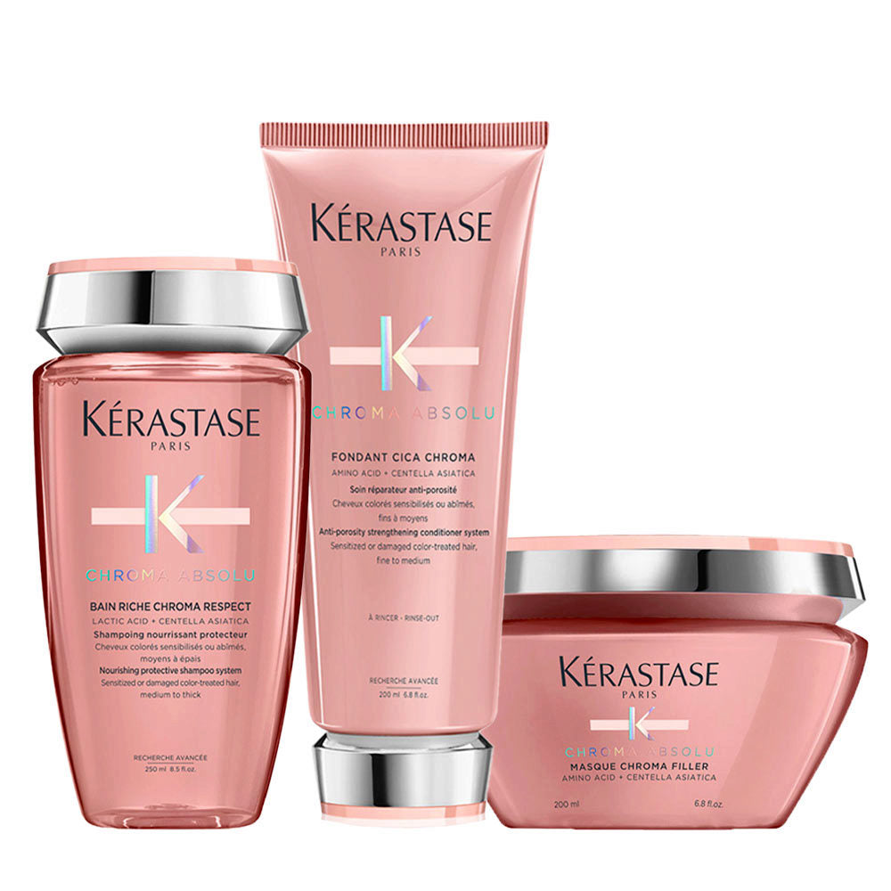 Kerastase Chroma Absolu Kit Capelli Colorati: Shampoo, Balsamo e Maschera