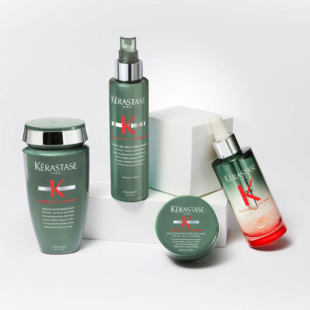 Kerastase Genesis Homme: Shampoo, Spray, Siero e Cera per Capelli Forti