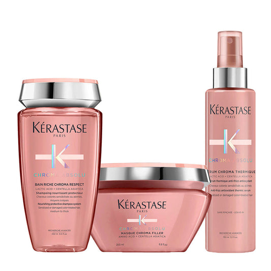 Kerastase Chroma Absolu Kit: Bain Riche, Masque, Sérum Thermique