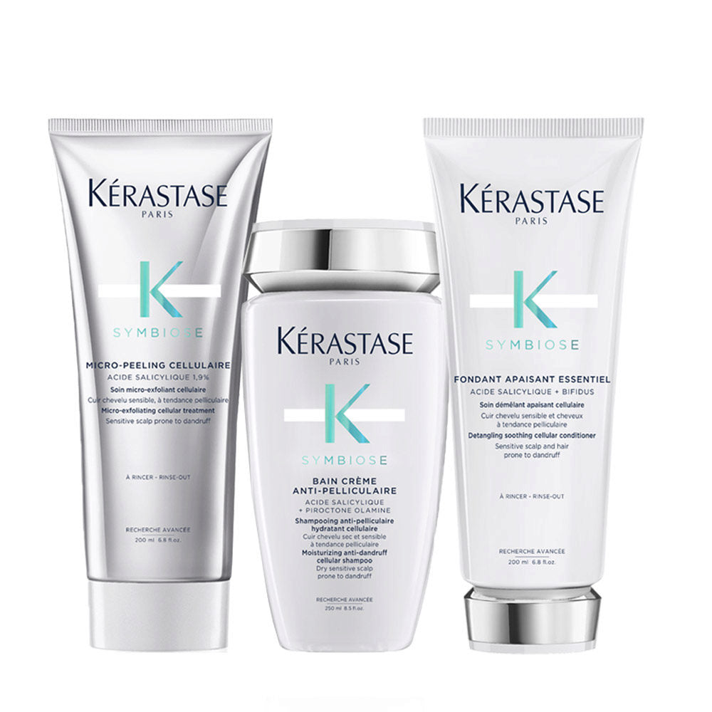 Kérastase Symbiose Set: Micro-Peeling, Shampoo, Balsamo per cute antiforfora