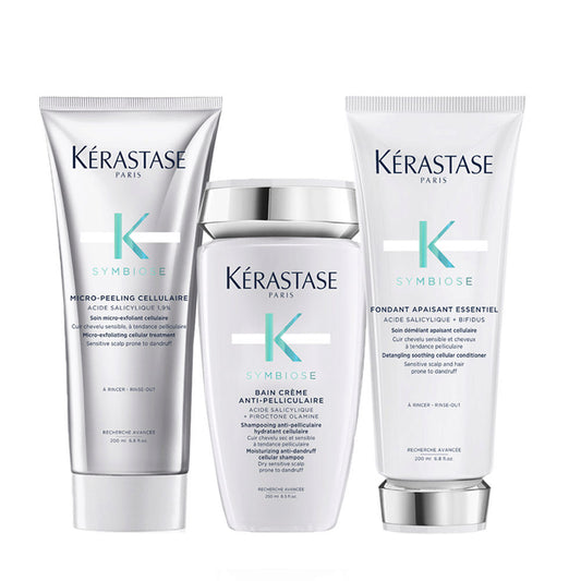 Kérastase Symbiose Set: Micro-Peeling, Shampoo, Balsamo per cute antiforfora