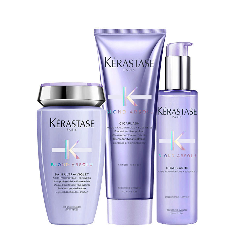 Kerastase Blond Absolu Set: Shampoo Viola, Balsamo & Siero Biondi