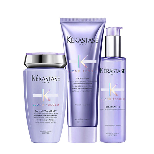 Kerastase Blond Absolu Set: Shampoo Viola, Balsamo & Siero Biondi