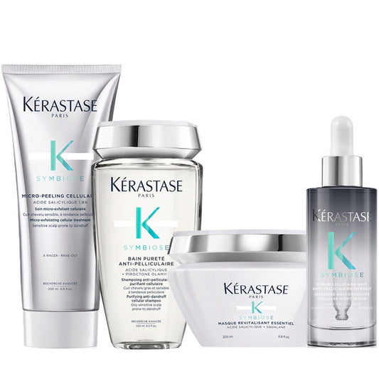 Kerastase Symbiose Kit Anti Forfora: Micro-Peeling, Shampoo, Maschera e Siero