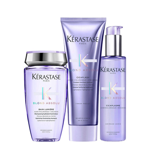 Kerastase Blond Absolu Kit Capelli Biondi: Bain Lumiere, Cicaflash, Cicaplasme
