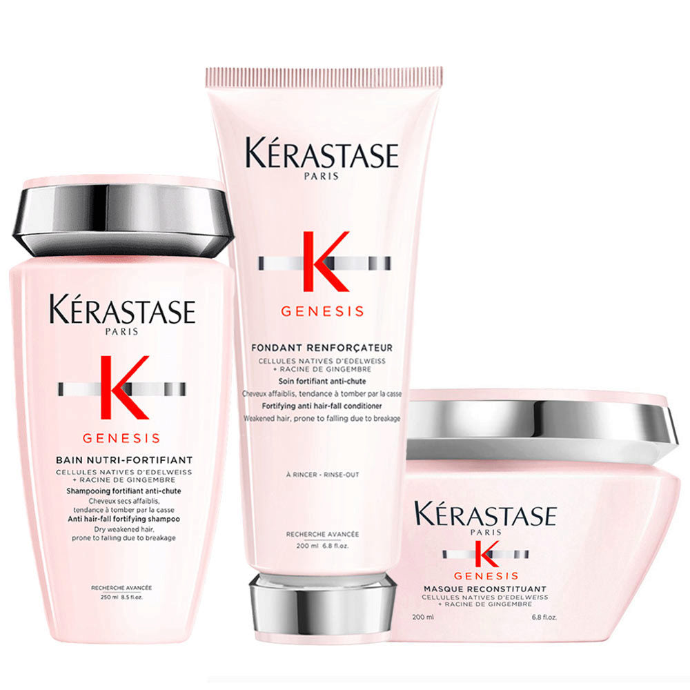 Kerastase Genesis Set: Shampoo, Balsamo e Maschera Rinforzanti per Capelli Fragili