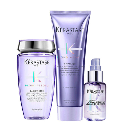 Kerastase Blond Absolu Kit Capelli Biondi: Bain Lumière, Cicaflash, Siero