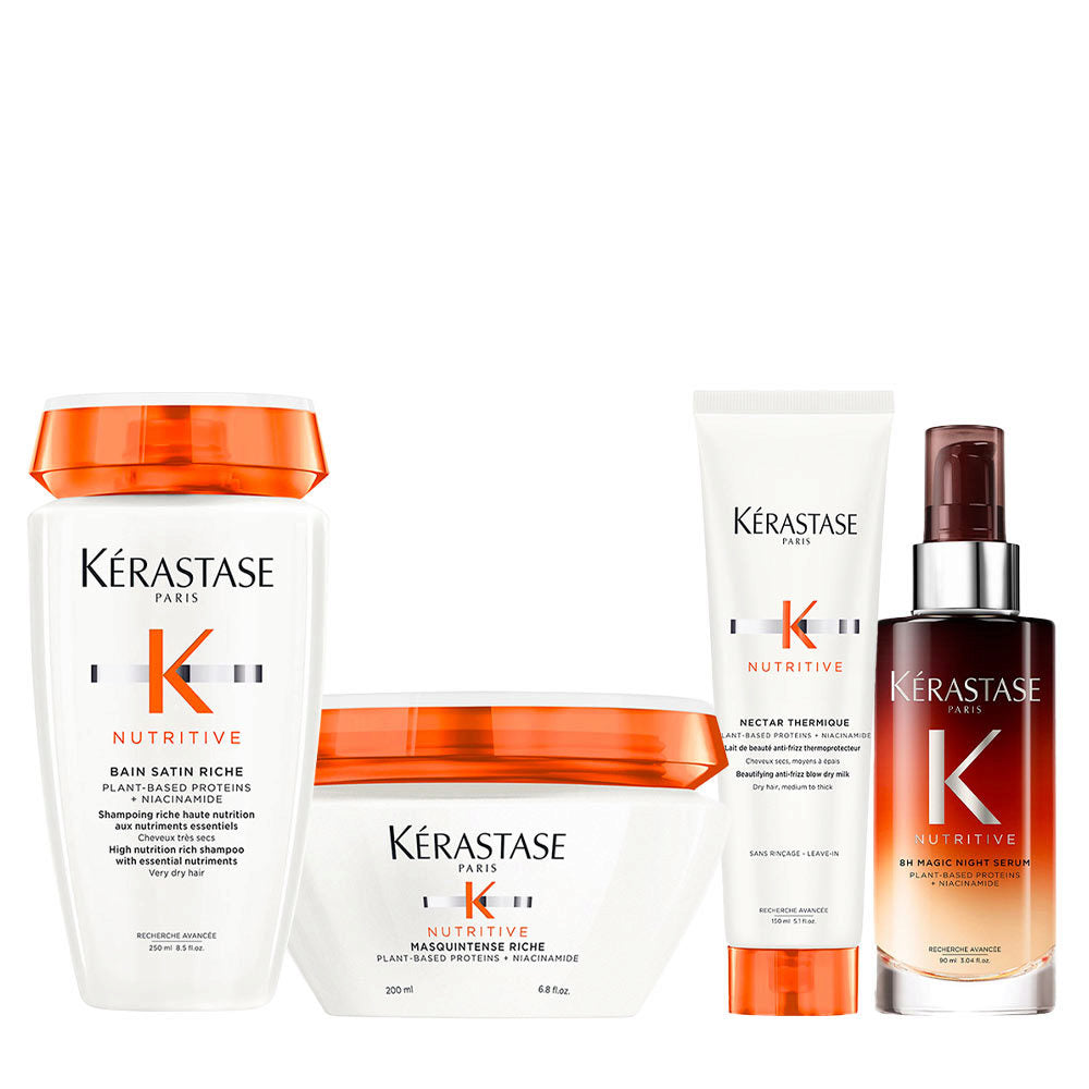 Kerastase Nutritive Set Capelli Secchi: Bain Satin Riche, Masque, Thermique, Serum