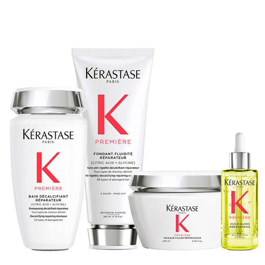 Kerastase Première Kit: Shampoo, Balsamo, Maschera e Olio Riparatori Decalcificanti