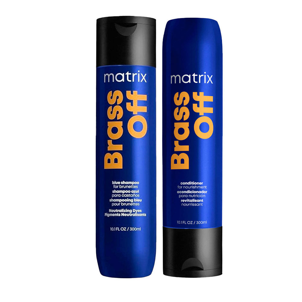 Matrix Brass Off: Shampoo e Balsamo Antiriflessi Arancio per Capelli Castani