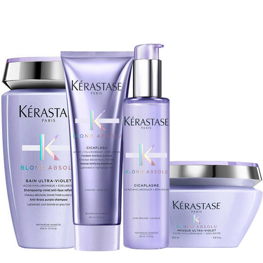 Kerastase Blond Absolu Kit: Shampoo, Balsamo, Siero e Maschera Capelli Biondi