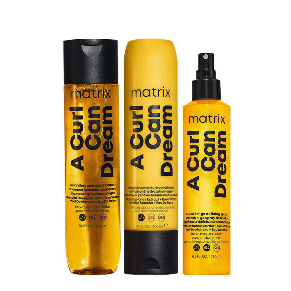 Matrix A Curl Can Dream Set Idratante Capelli Mossi: Shampoo, Balsamo, Leave-In