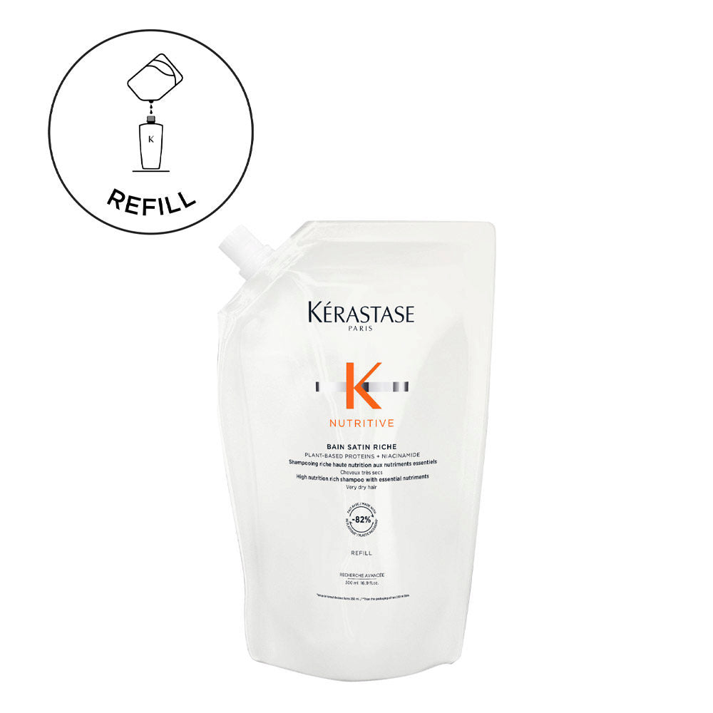 Kérastase Nutritive Bain Riche Refill 500ml: Shampoo Nutriente Eco-Ricarica Capelli Secchi