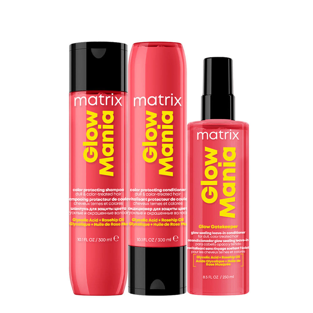 Matrix Glow Mania Set Capelli: Shampoo, Balsamo e Leave-In per Luminosità