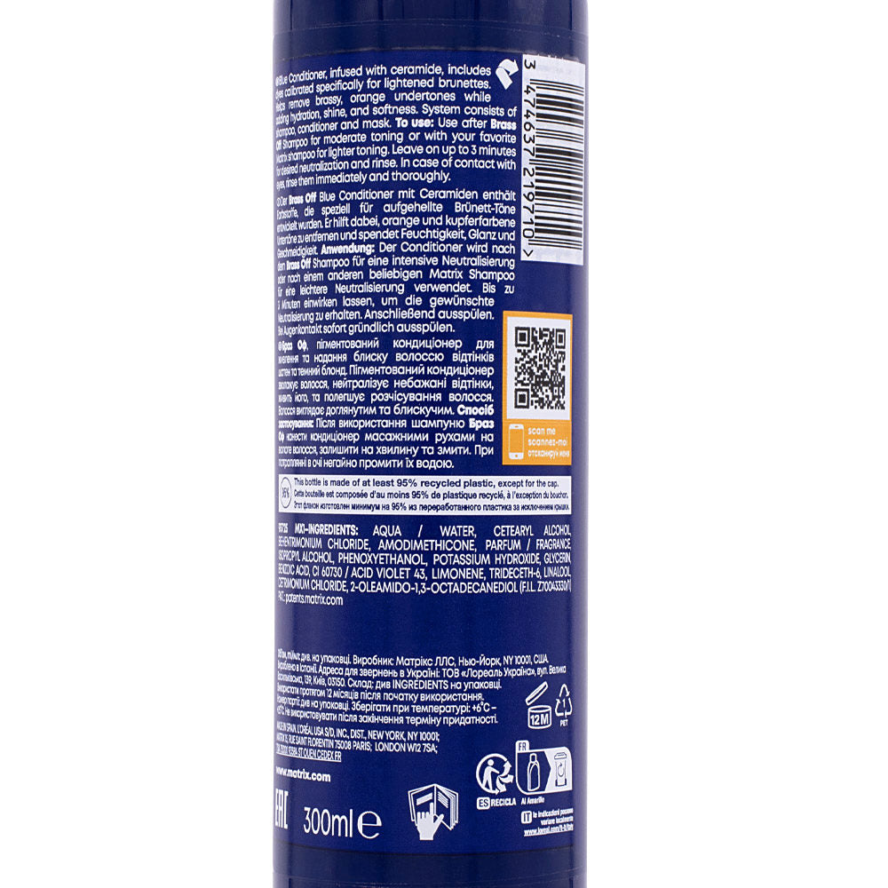 Matrix Brass Off Balsamo Blu Anti-Arancio 300ml Capelli Vibranti
