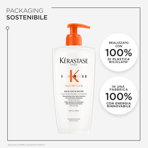 Kerastase Nutritive Bain Satin Riche 500ml - Shampoo Capelli Molto Secchi