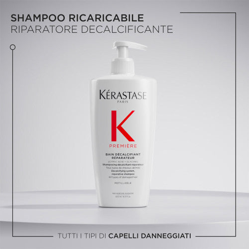 Kérastase Première Bain: Shampoo Ristrutturante Decalcificante per Capelli Danneggiati, 500ml