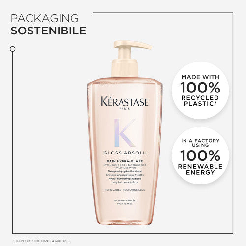 Kerastase Gloss Absolu Shampoo 500ml Illuminante Anticrespo Capelli Brillanti